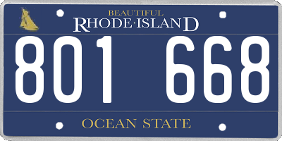 RI license plate 801668