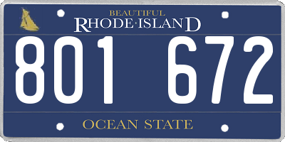 RI license plate 801672