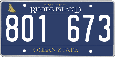 RI license plate 801673
