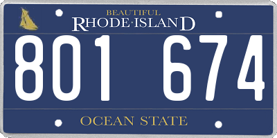 RI license plate 801674