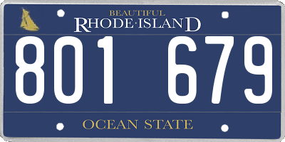 RI license plate 801679