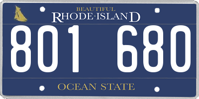 RI license plate 801680