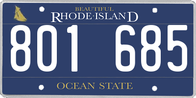 RI license plate 801685