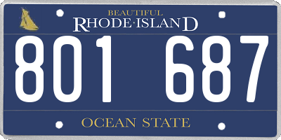 RI license plate 801687
