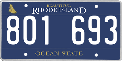 RI license plate 801693