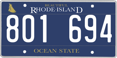 RI license plate 801694