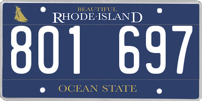 RI license plate 801697