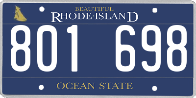 RI license plate 801698
