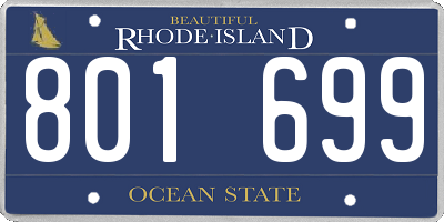 RI license plate 801699