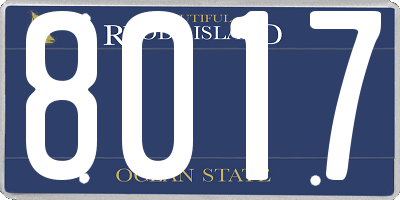 RI license plate 8017