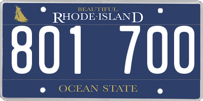 RI license plate 801700