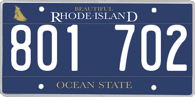 RI license plate 801702
