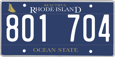 RI license plate 801704