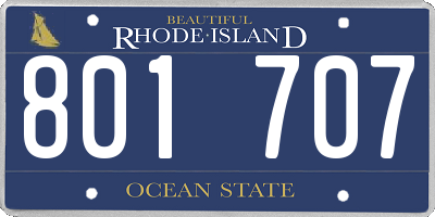 RI license plate 801707