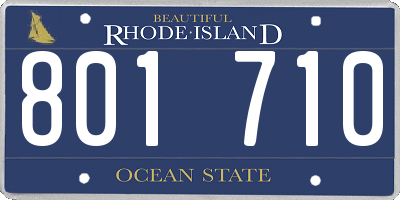 RI license plate 801710