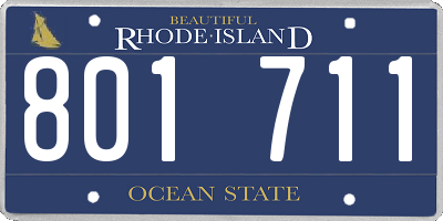 RI license plate 801711
