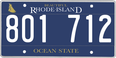 RI license plate 801712