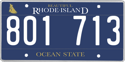 RI license plate 801713