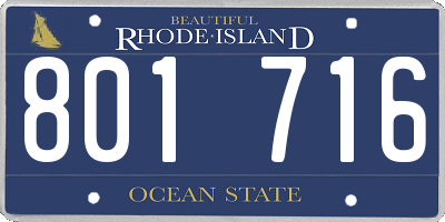 RI license plate 801716