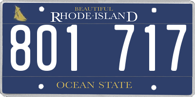 RI license plate 801717