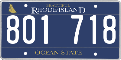 RI license plate 801718