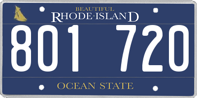 RI license plate 801720