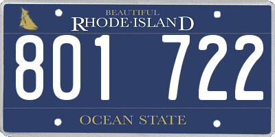 RI license plate 801722