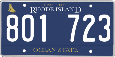 RI license plate 801723