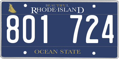 RI license plate 801724