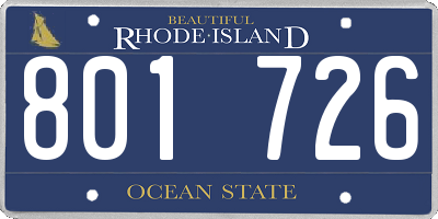 RI license plate 801726