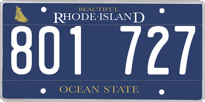 RI license plate 801727