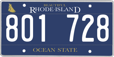 RI license plate 801728