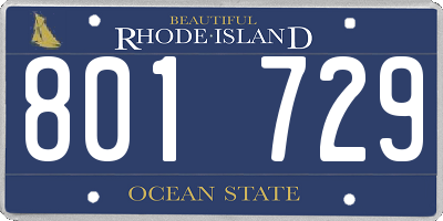 RI license plate 801729