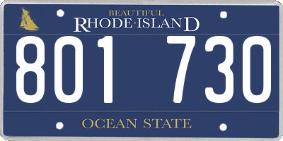 RI license plate 801730
