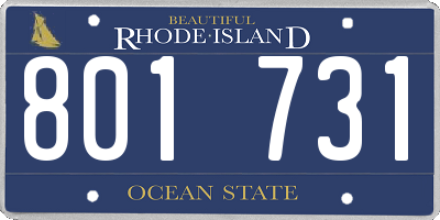 RI license plate 801731