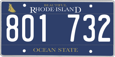 RI license plate 801732