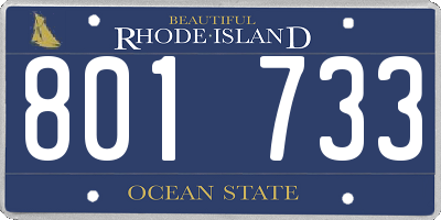 RI license plate 801733