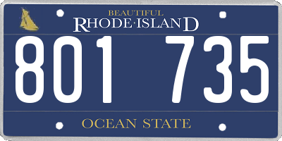RI license plate 801735