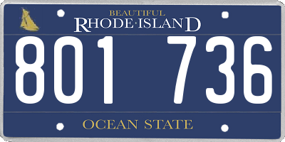 RI license plate 801736