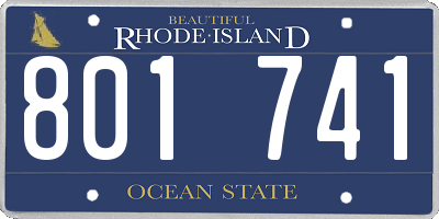 RI license plate 801741
