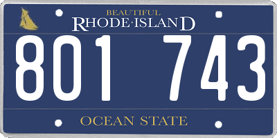 RI license plate 801743