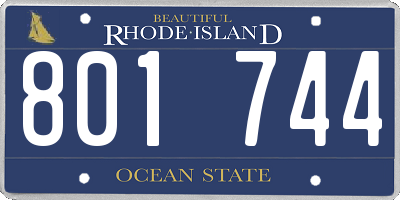 RI license plate 801744