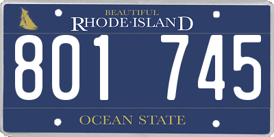 RI license plate 801745