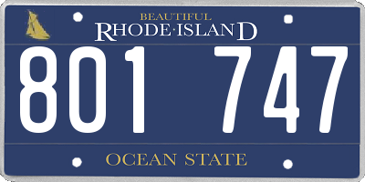 RI license plate 801747