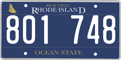 RI license plate 801748