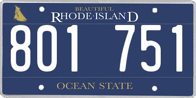 RI license plate 801751