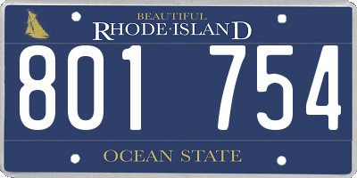 RI license plate 801754