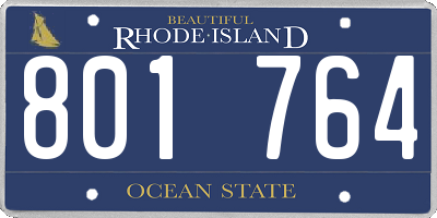 RI license plate 801764