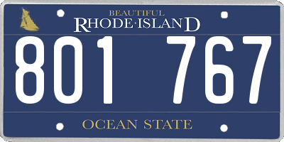 RI license plate 801767