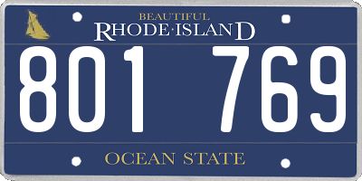 RI license plate 801769